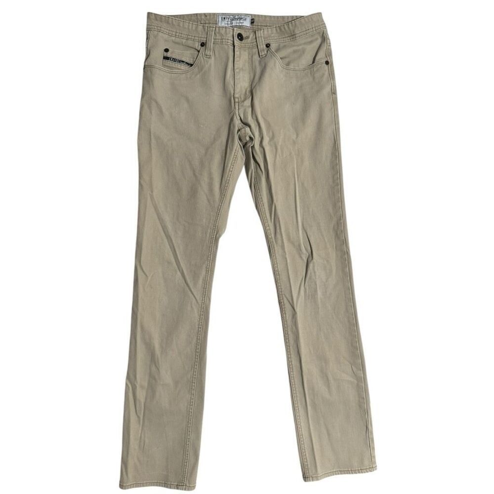 Empyre Men's Skinny Jeans Beige Size 32 Slim Fit 5-Pocket Design